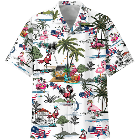 Go To The Beach Flamingo Style Design Hawaiian Shirt, Hawaiian Shirt Gift, Christmas Gift