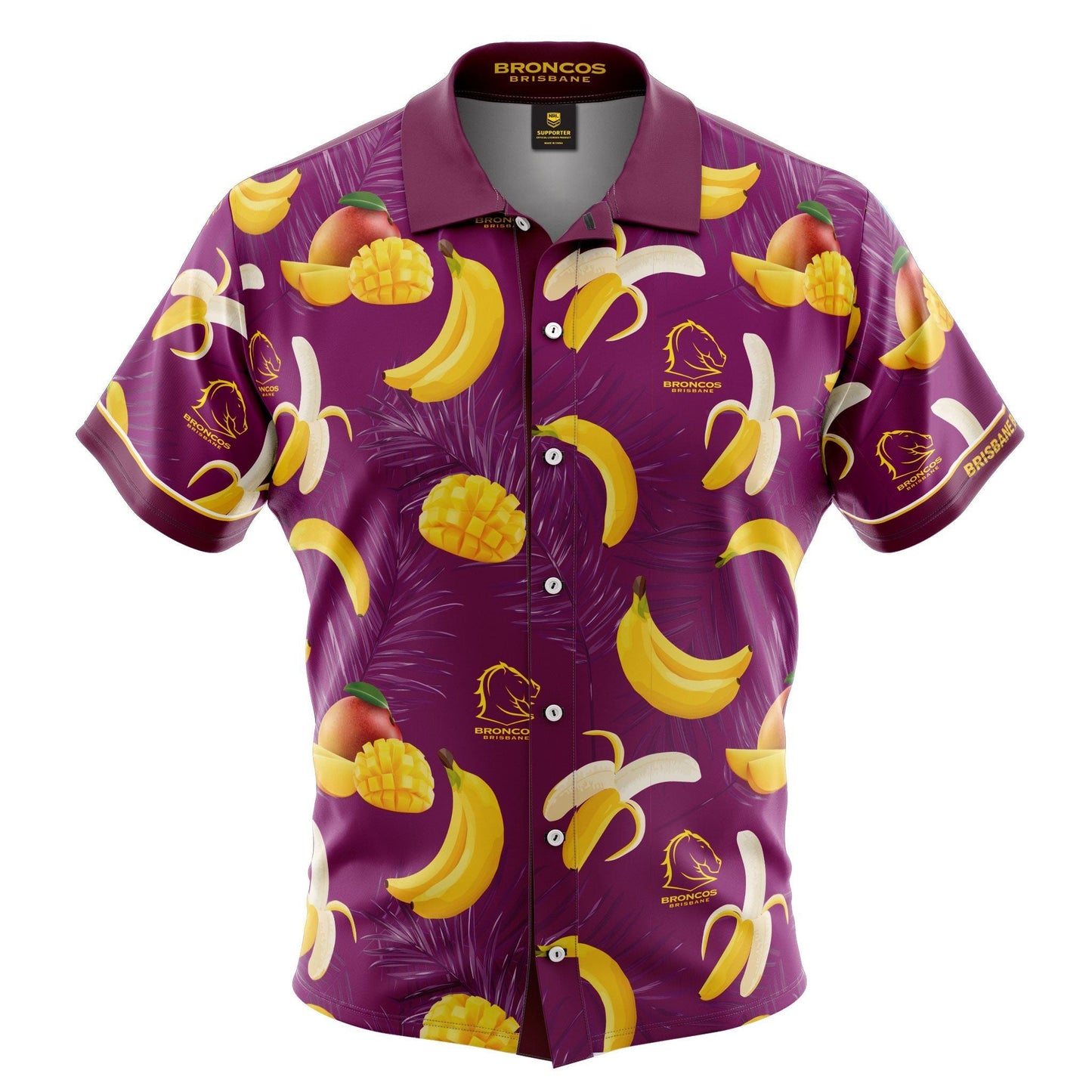 Nrl Broncos Haváis Aloha Shirt Shorts Haváís Trá Muinchille Gearr, Bronntanas Léine Haváís, Bronntanas Nollag