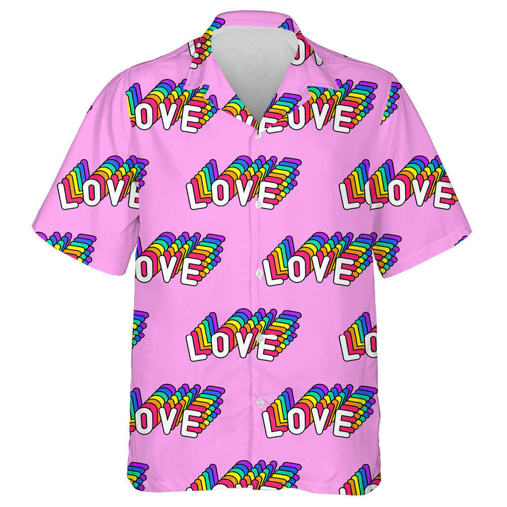 Focail Ghrá Rainbow Leithlisithe Ar Chúlra Bándearg Léine Haváís, Bronntanas Léine Haváíais, Bronntanas Nollag