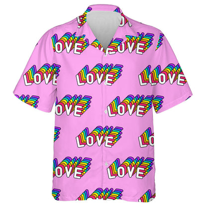 Focail Ghrá Rainbow Leithlisithe Ar Chúlra Bándearg Léine Haváís, Bronntanas Léine Haváíais, Bronntanas Nollag