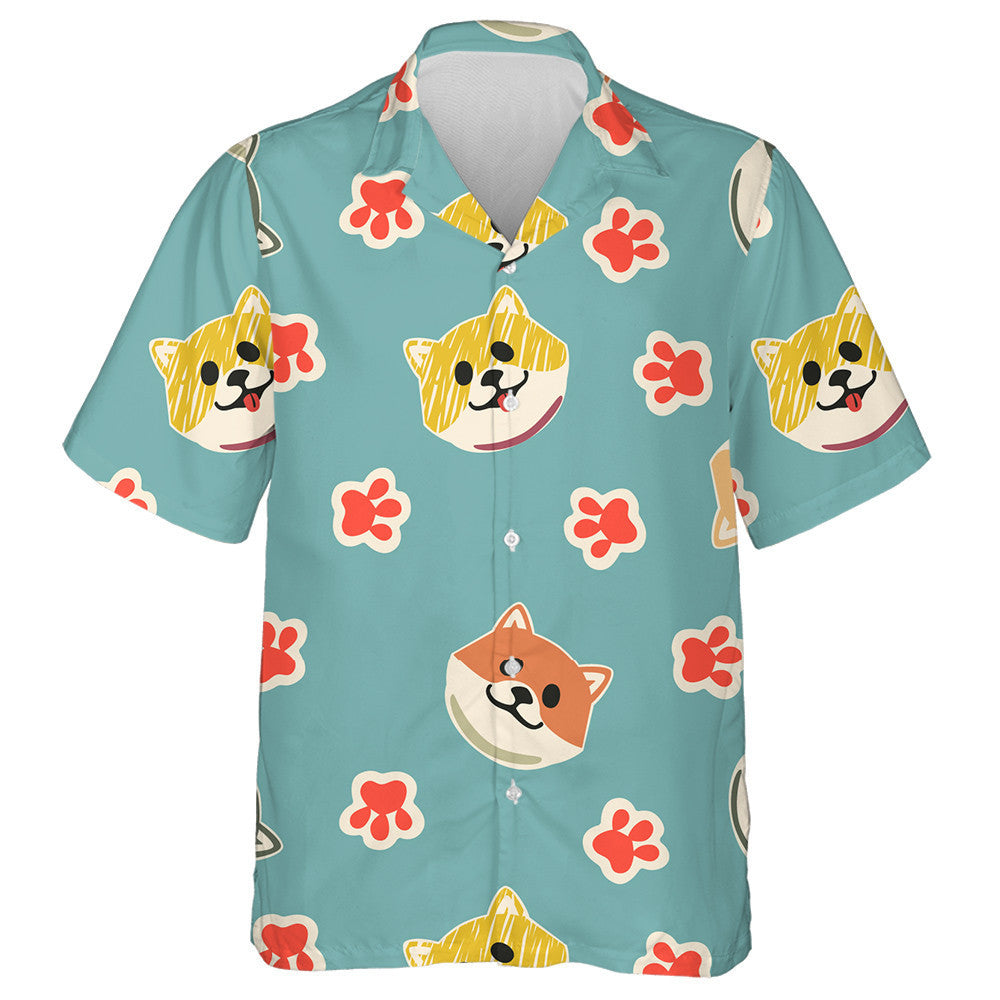 Cartún Seapánach Shiba Inu Cúlra Scoite Madra Léine Haváíais, Bronntanas Léine Haváíais, Bronntanas Nollag