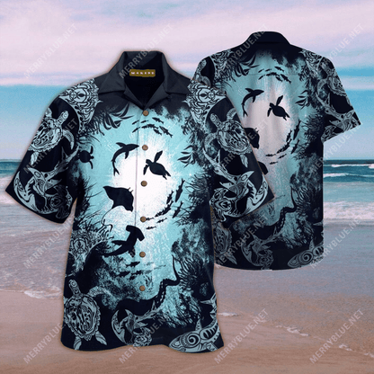 Saol Aquarium Unisex Léine Aloha Haváís Shorts Haváís Gearr muinchille Trá, Bronntanas Léine Haváís, Bronntanas Nollag