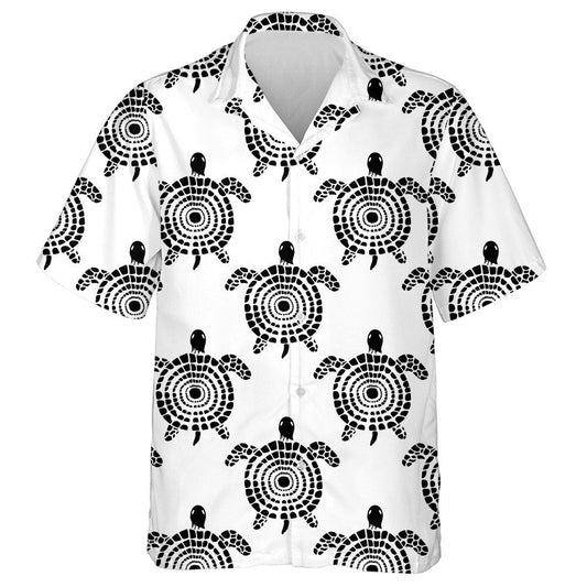 Stylized Sea Turtle Vintage Colorful Style Hawaiian Shirt, Hawaiian Shirt Gift, Christmas Gift