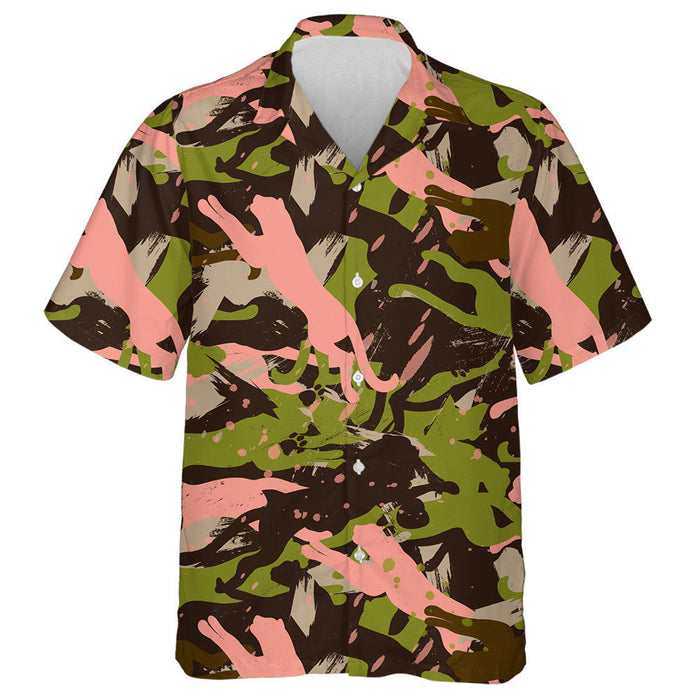 Abstract Army Camouflage With Wild Animal Leopard Hawaiian Shirt, Hawaiian Shirt Gift, Christmas Gift