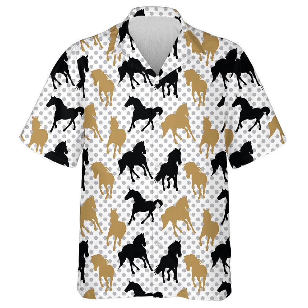 The Image Of A Horses On Grey Dot Hawaiian Shirt,Hawaiian Shirt Gift, Christmas Gift