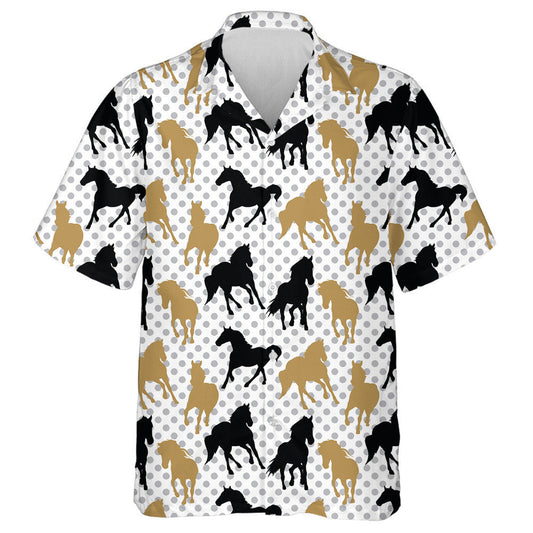 The Image Of A Horses On Grey Dot Hawaiian Shirt,Hawaiian Shirt Gift, Christmas Gift