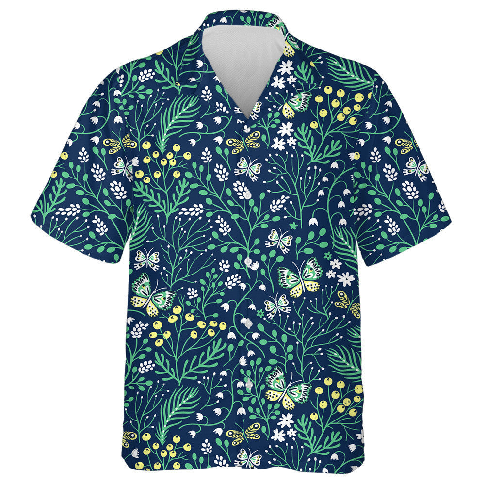 Beautiful Summer Herbs Floral And Butterflies Hawaiian Shirt, Hawaiian For Gift
