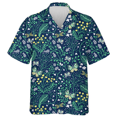 Beautiful Summer Herbs Floral And Butterflies Hawaiian Shirt, Hawaiian For Gift