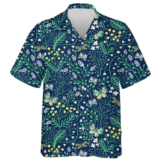 Beautiful Summer Herbs Floral And Butterflies Hawaiian Shirt, Hawaiian For Gift