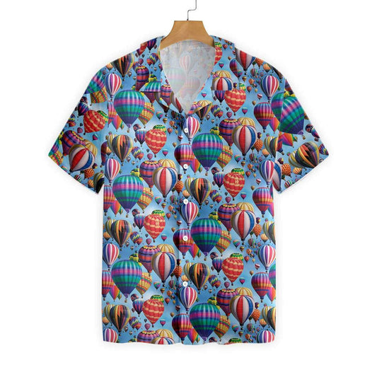 Hot Air Balloon On The Sky Pattern Hawaiian Shirt, Hawaiian Shirt Gift, Christmas Gift