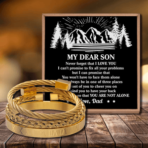 Dad To Son - You Are Not Alone Roman Numeral Bracelet Set