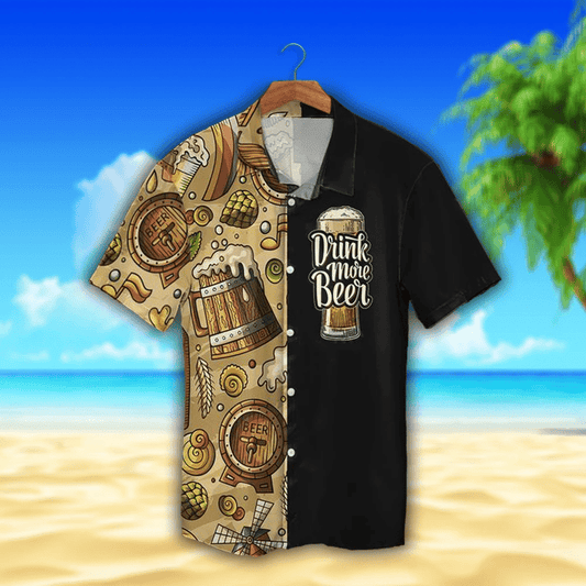 Old Beer Watercolor Design Hawaiian Shirt,Hawaiian Shirt Gift, Christmas Gift