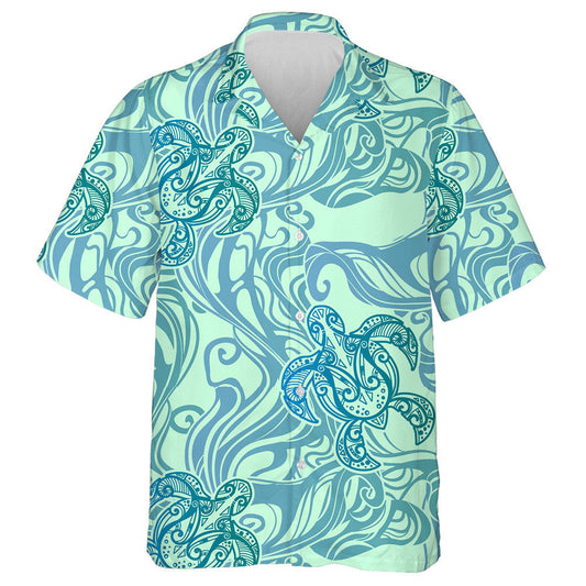 Sea Turtle In Psychedelic And Mandala Style Hawaiian Shirt, Hawaiian Shirt Gift, Christmas Gift