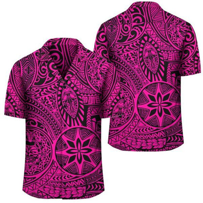 Hawaii Shirt Polynesian Hawaiian Style Tribal Tattoo Pink Hawaiian Shirt, Hawaiian Shirt Gift, Christmas Gift