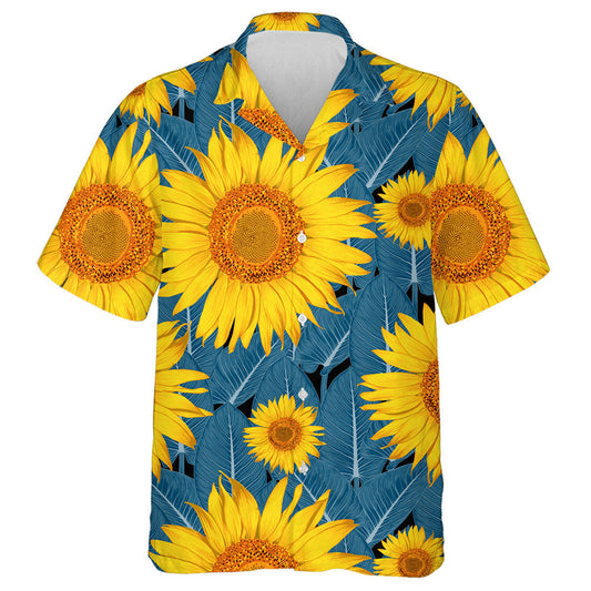 Lus na Gréine Luibheolaíoch agus Duilleog Ornáide Glas ar Chúlra Leithlis Léine Haváíais, Bronntanas Léine Haváí, Bronntanas Nollag