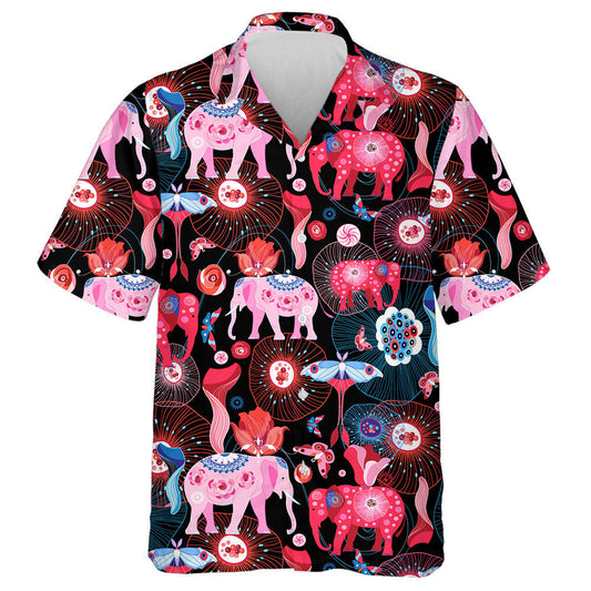 Eilifintí Bándearg Agus Féileacáin Gorma ar Chúlra Dorcha Léine Haváí, Bronntanas Léine Haváíais, Bronntanas Nollag