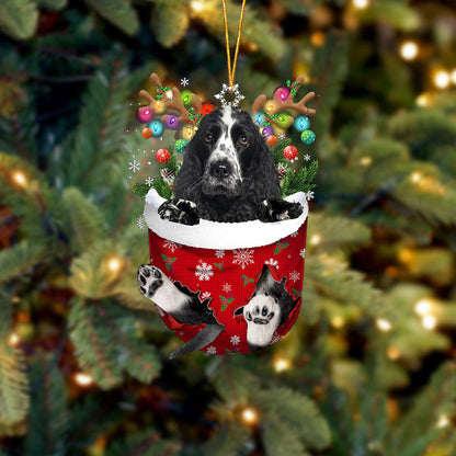 Cocker Spaniel 1 In Snow Pocket Christmas Ornament Flat Acrylic Dog Ornament, Christmas Shape Ornament, Happy Christmas Ornament, Christmas Gift, Christmas Decoration