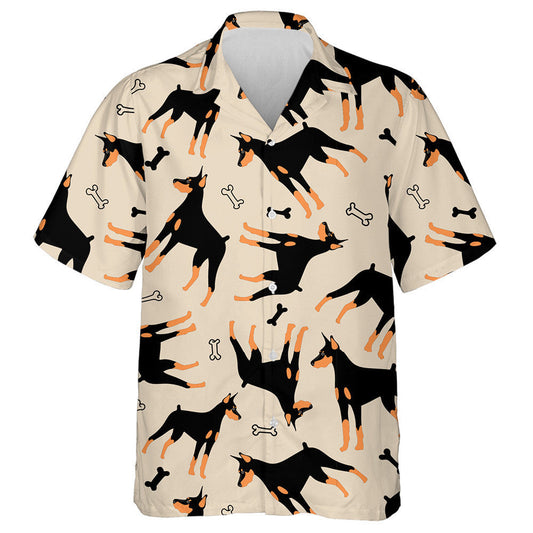 Madra Cartún Greannmhar Agus Cnámha I gCúlra Chartúin Léine Haváís, Bronntanas Léine Haváíais, Bronntanas Nollag