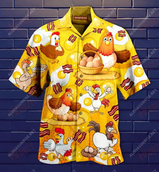 Chickens The Pet That Poops Breakfast Unisex Short Sleeve Shirt Summer Hawaiian T Shirts Vintage Hawaiian Shirts Hawaiian Shirt Pattern, Hawaiian Shirt Gift, Christmas Gift