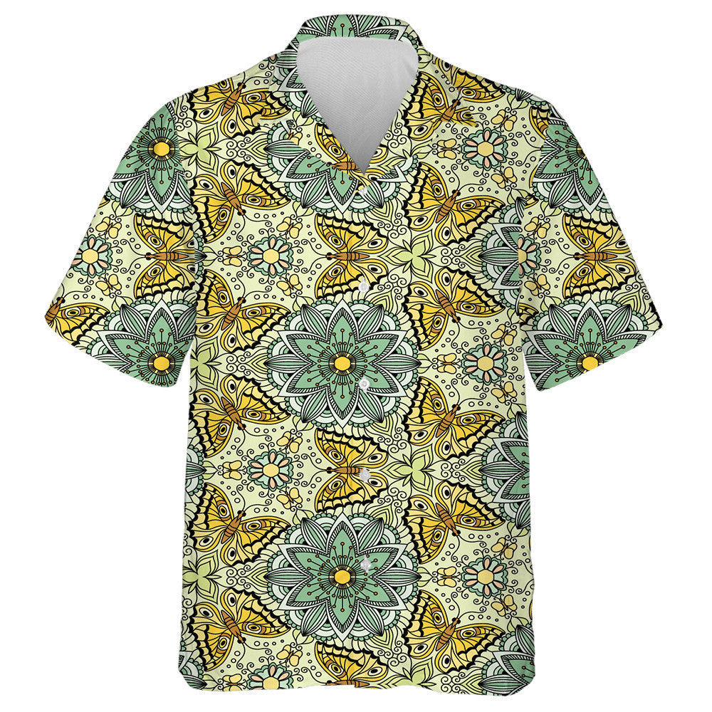 Theme Mystical Kaleidoscope Butterfly And Floral Hawaiian Shirt,Hawaiian Shirt Gift, Christmas Gift