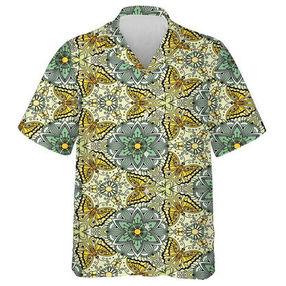 Theme Mystical Kaleidoscope Butterfly And Floral Hawaiian Shirt,Hawaiian Shirt Gift, Christmas Gift