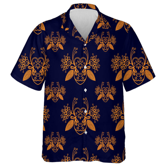 Natural Summer Abstract Orange Bee Elements Hawaiian Shirt,Hawaiian Shirt Gift, Christmas Gift