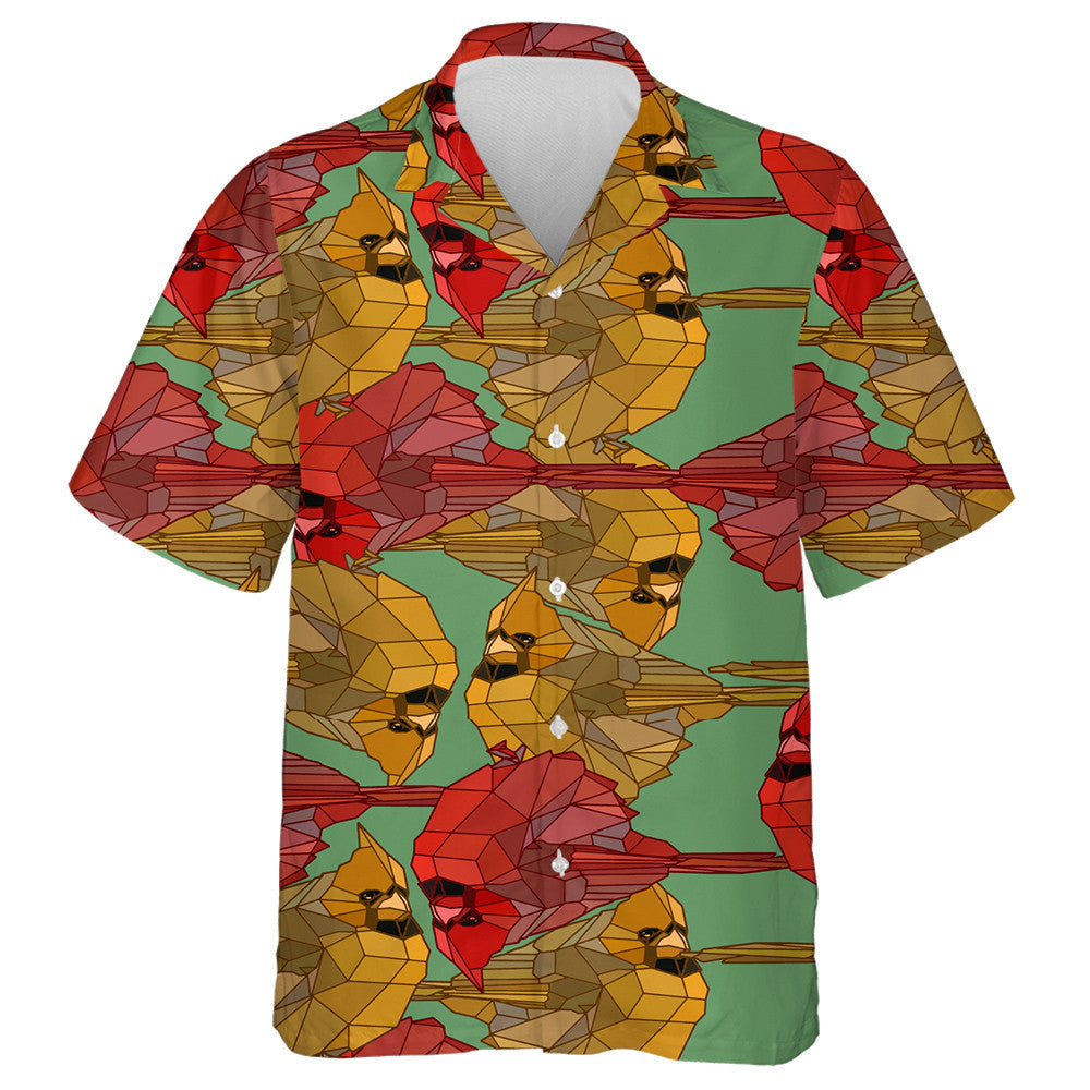 Éan Cairdinéal Dearg Geoiméadrach ar Léine Glas Haváí, Bronntanas Léine Haváíais, Bronntanas Nollag