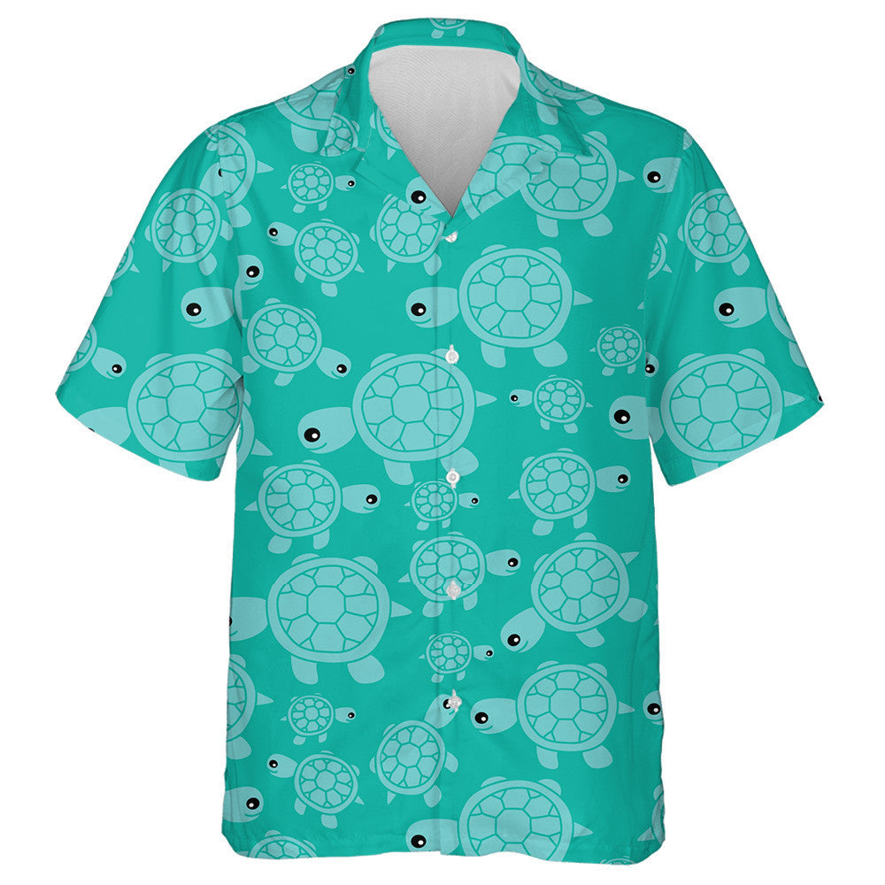 Funny Sea With Turtles On Neon Green Hawaiian Shirt, Hawaiian Shirt Gift, Christmas Gift