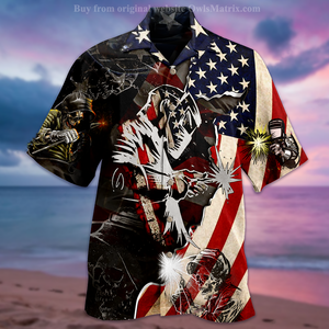 Welder Patriotic - Hawaiian Shirt, Hawaiian Shirt Gift, Christmas Gift