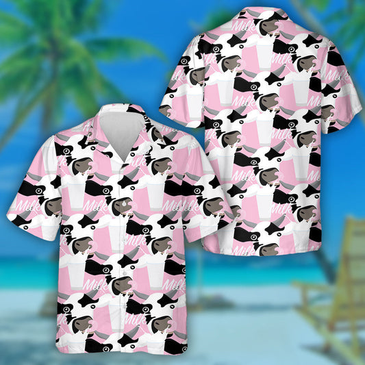 Happy Cow And Cloud Doodle Style Hawaiian Shirt, Hawaiian For Gift