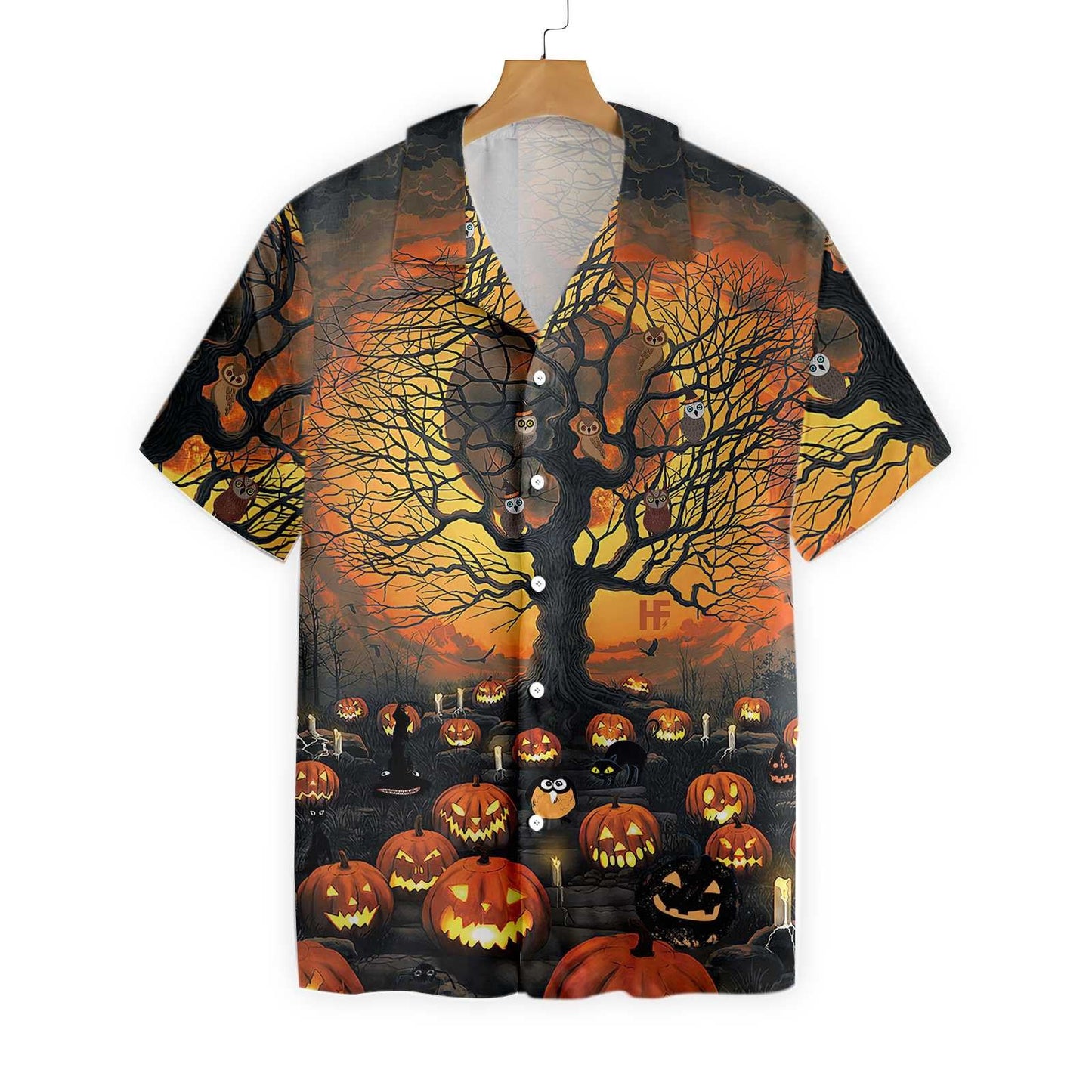 Pumpkin Night Eerie Silence Design Hawaiian Shirt,Hawaiian Shirt Gift, Christmas Gift