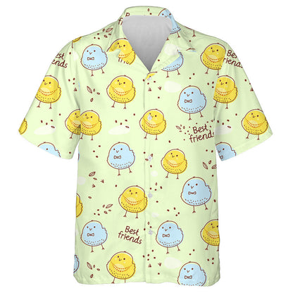 Best Friends With Cute Hatched Chickens Hawaiian Shirt, Hawaiian For Gift
