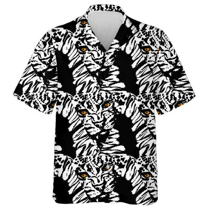 Wild African Leopard Ink Brush Strokes Hawaiian Shirt, Hawaiian Shirt Gift, Christmas Gift