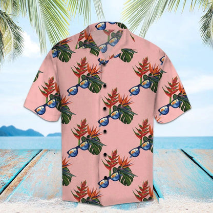 Paradise Flowers With Sunglasses Pink Theme Design Hawaiian Shirt, Hawaiian Shirt Gift, Christmas Gift