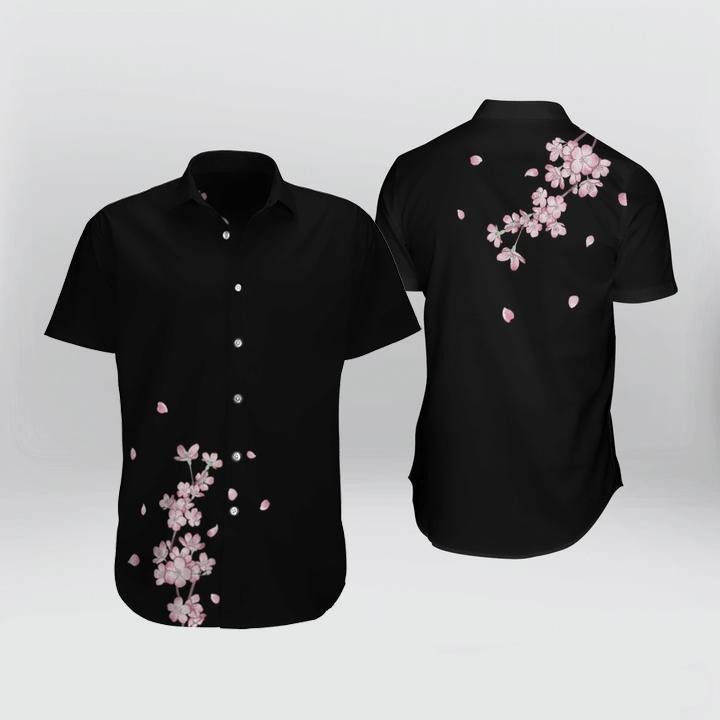 Japanese Aesthetic Sakura Cherry Blossom Pattern Hawaiian Shirt, Hawaiian For Gift