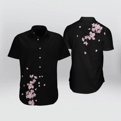 Japanese Aesthetic Sakura Cherry Blossom Pattern Hawaiian Shirt, Hawaiian For Gift