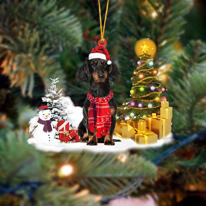 Ornament- Cute Dachshund Christmas Ornament Dog Ornament, Car Ornament, Pet Love Gift, Christmas Ornament, Christmas Gift