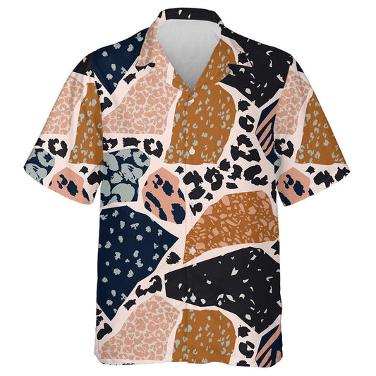 Animal Skin Leopard Spotted And Geometric Shapes Hawaiian Shirt, Hawaiian Shirt Gift, Christmas Gift