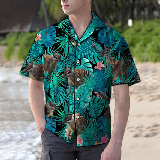 Hiding Numbat In Tropical Monstera Leaves Pattern Hawaiian Shirt, Hawaiian Shirt Gift, Christmas Gift
