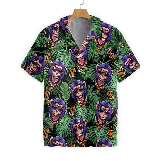 Tropical Millionaire Monkey Awesome Background Design Hawaiian Shirt,Hawaiian Shirt Gift, Christmas Gift