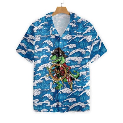 Pirate Dinosaur Awesome Background Design Hawaiian Shirt,Hawaiian Shirt Gift, Christmas Gift