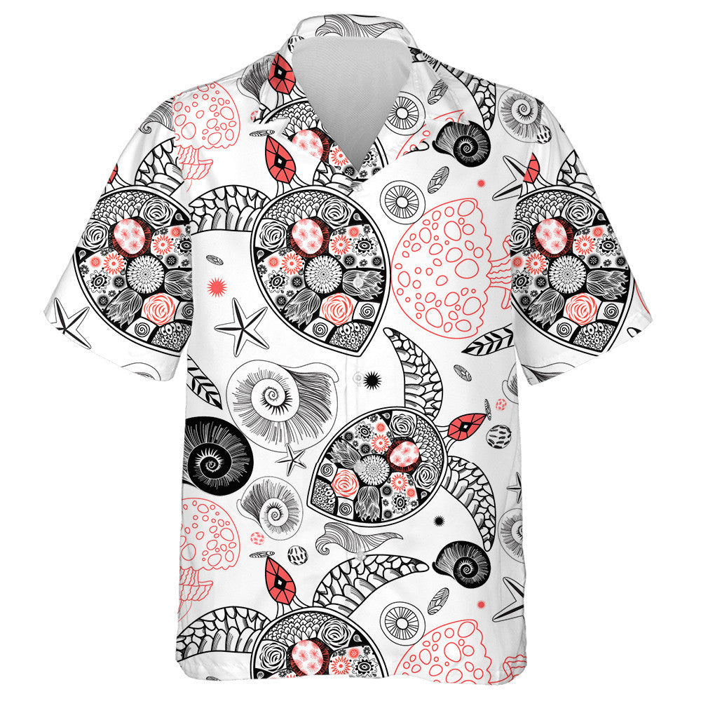 Turtar Ornáideach Agus Réalt Mara Ar an Léine Éadrom Haváís, Bronntanas Léine Haváíais, Bronntanas Nollag