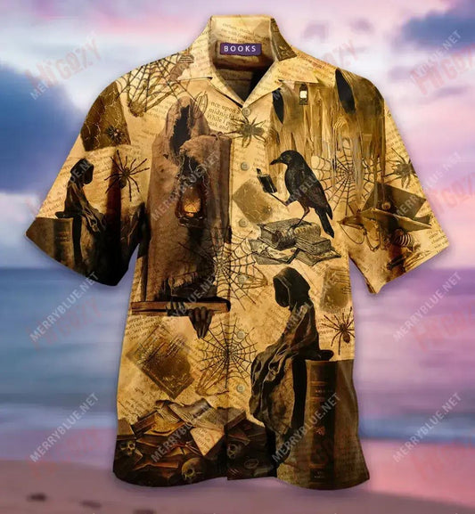 Book Is A Uniquelly Portable Halloween Unisex Short Sleeve Shirt Ocean Hawaiian T Shirts Hawaiian Crazy Shirts Hawaiian Shirt Pattern, Hawaiian Shirt Gift, Christmas Gift