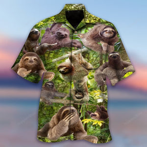 Active Sloths Jungle Animal Stay Cool Design Hawaiian Shirt, Hawaiian Shirt Gift, Christmas Gift