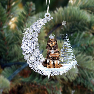 Cocker Spaniel (7)Diamond Moon Shaped Flat Acrylic Moon Ornament,Christmas Gift,Christmas Decoration