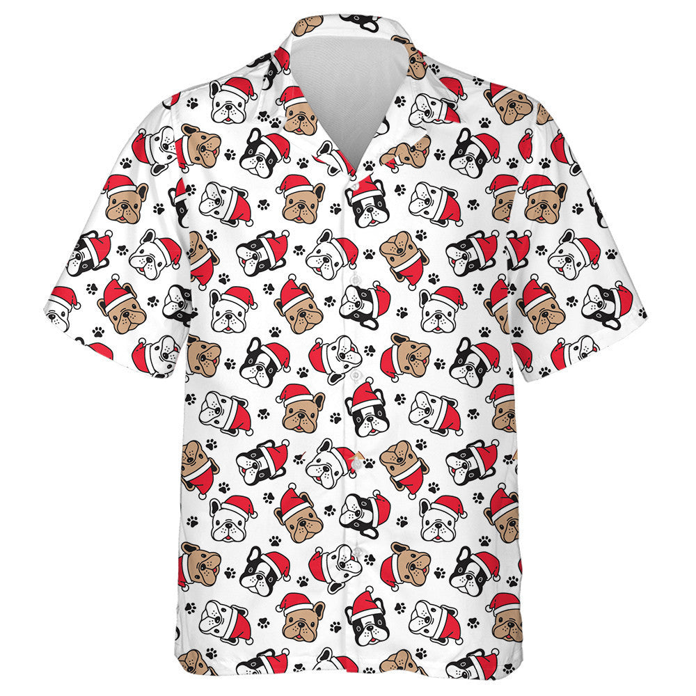 Nollag Lapa Bulldog Francach Agus Hat Daidí na Nollag Léine Haváís, Bronntanas Léine Haváíais, Bronntanas Nollag