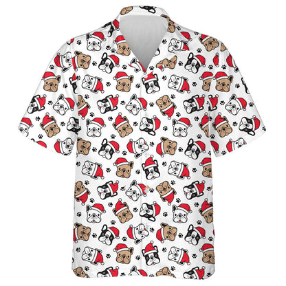 Nollag Lapa Bulldog Francach Agus Hat Daidí na Nollag Léine Haváís, Bronntanas Léine Haváíais, Bronntanas Nollag