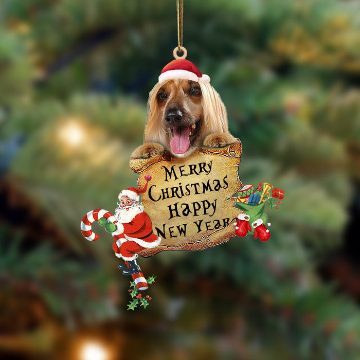Afghan Hound-Christams & New Year Two Sided Christmas Plastic Hanging Ornament, Christmas Ornament Gift, Christmas Gift, Christmas Decoration