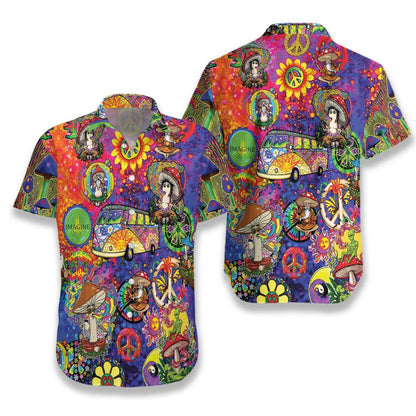 Don'T Worry Be Hippie Hawaiian Aloha Shirt Hawaiian Shorts Beach Short Sleeve_Hawaiian Shirt Gift, Christmas Gift