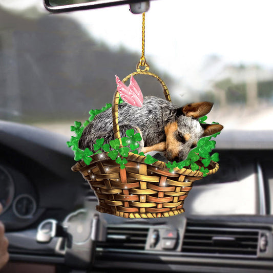 Cute Heeler Sleeping Lucky Fairy Two Sided Ornament, Ornament For Car House, Christmas Decoration